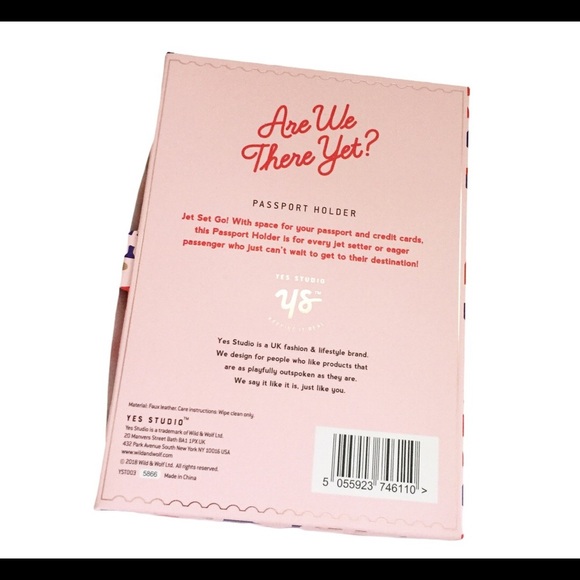 NWT THE STUDIO ASOS Are We There Yet? Printed Passport Holder Pink One Size - Picture 5 of 6